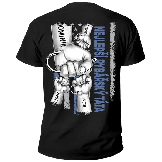 Tričko - Nejlepší rybářský táta - až 6 dětí - Zadní potisk - Climo.cz