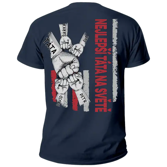 Tričko - Nejlepší táta na světě 10 - až 10 dětí - Zadní potisk - Climo.cz