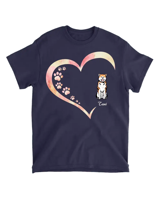 Tričko - Otisky tlapek a srdce - Psi - Climo.cz