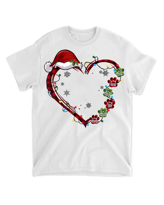 Tričko - Vánoční srdce - až 6 mazlíčci - Climo.cz