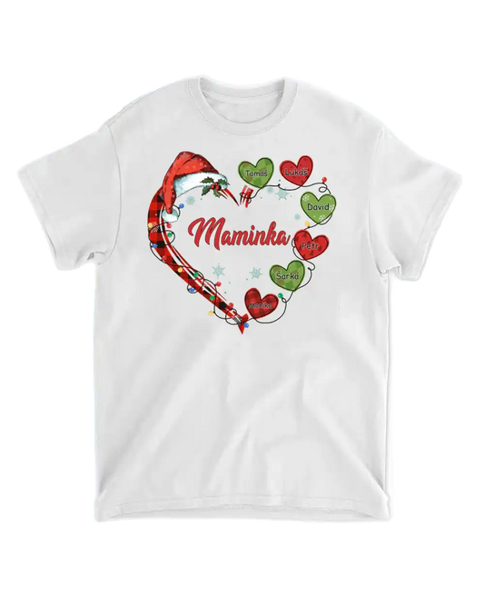 Tričko - Vánoční srdce babičky - Až 10 dětí - Climo.cz
