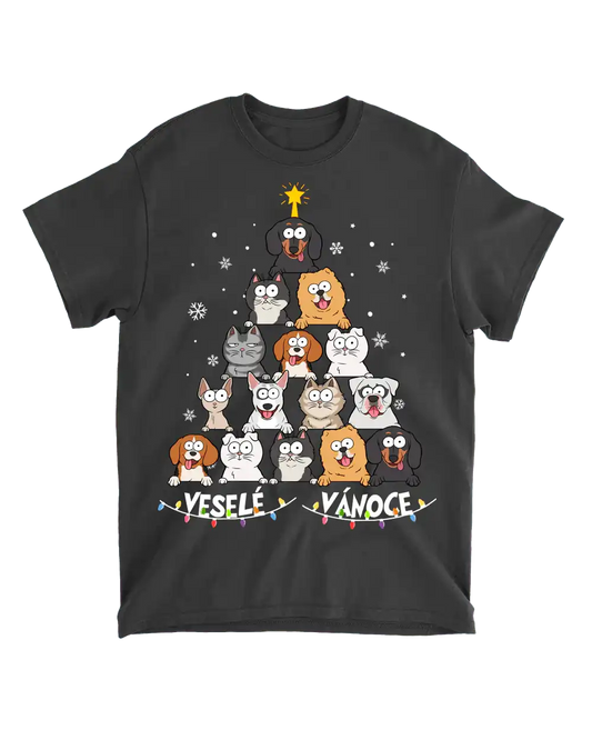 Tričko - Vánoční strom - až 10 mazlíčků - Climo.cz