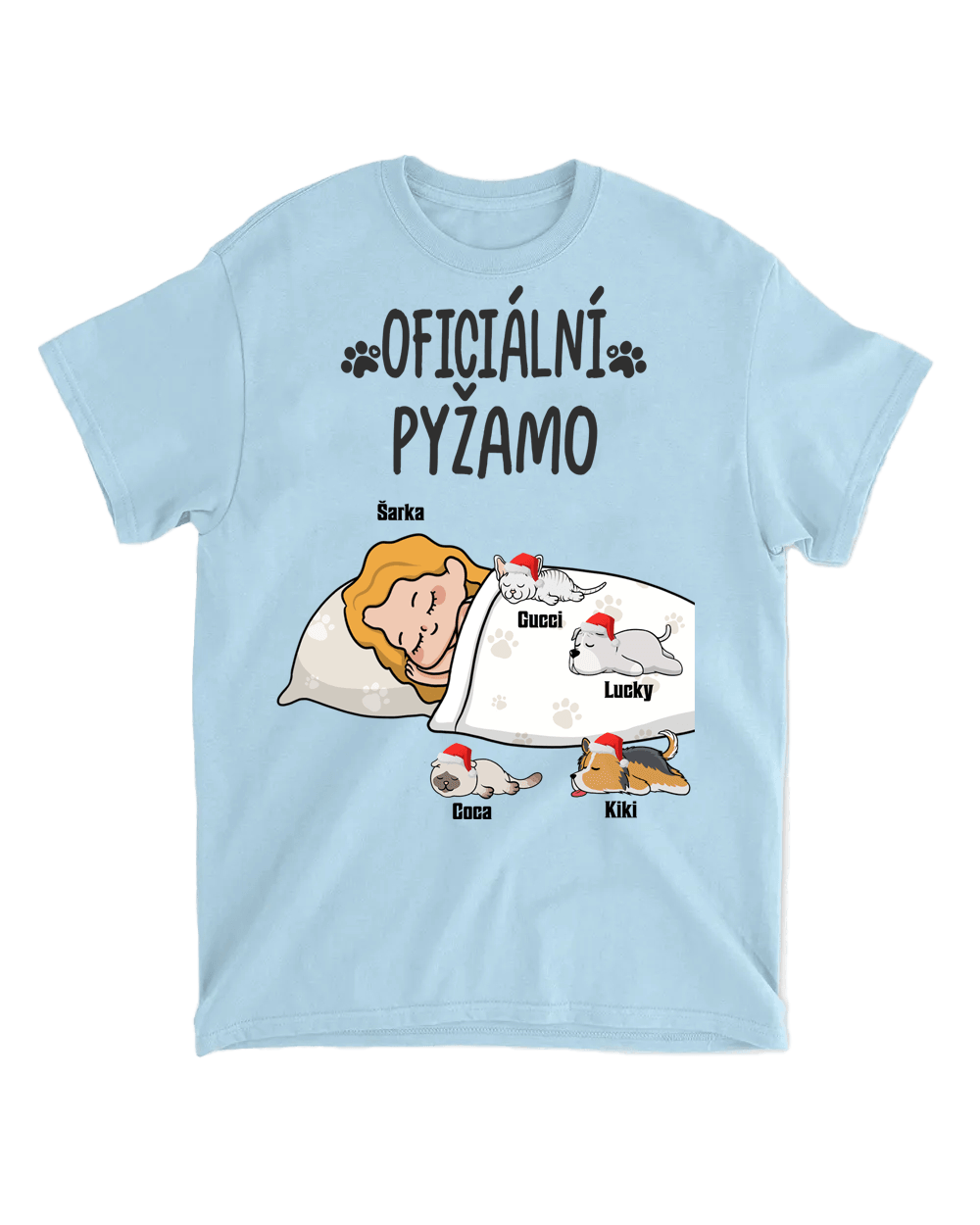 Tričko - Oficiální pyžamo 3 - až 6 mazlíčci - Vánoční verze - Climo