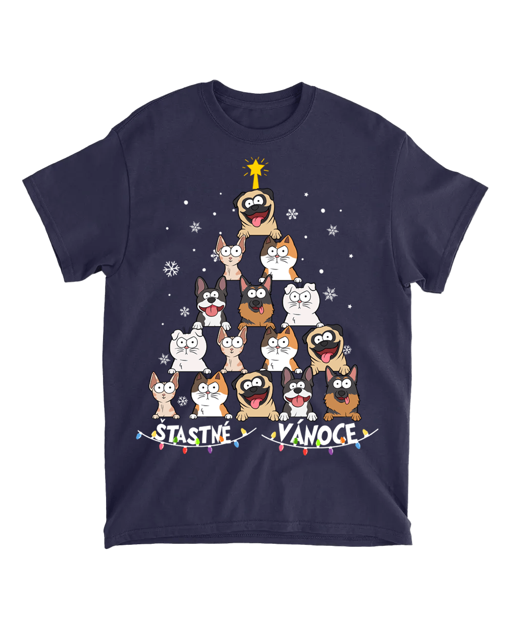Tričko - Vánoční strom - až 10 mazlíčků