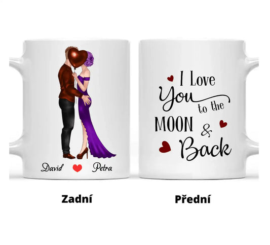 Hrnek - Líbající se pár - I Love You to the moon and back - Climo.cz