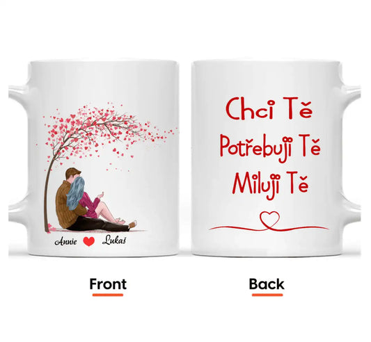 Hrnek - Objímající se pár 2 - Chci tě. Potřebuji tě. Miluji tě - Climo.cz
