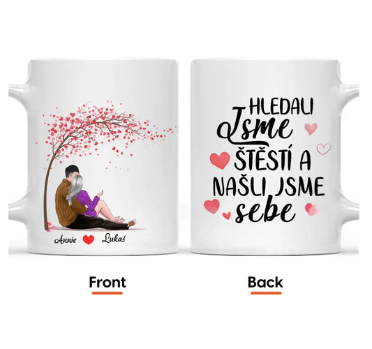 Hrnek - Objímající se pár 2 - Hledali jsme štěstí a našli jsme sebe - Climo.cz