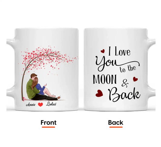 Hrnek - Objímající se pár 2 - I Love You to the moon and back - Climo.cz