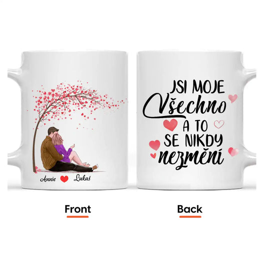 Hrnek - Objímající se pár 2. verze - Jsi moje všechno a to se nikdy nezmění - Climo.cz