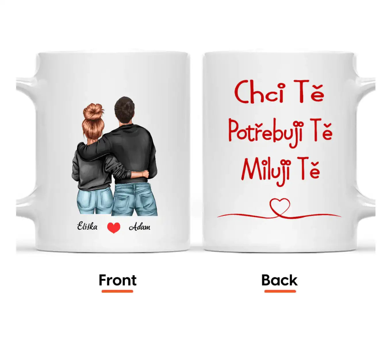 Hrnek - Zamilovaný pár - Chci tě. Potřebuji tě. Miluji tě - Climo.cz