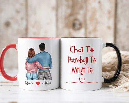 Hrnek - Zamilovaný pár - Chci tě. Potřebuji tě. Miluji tě - Climo.cz